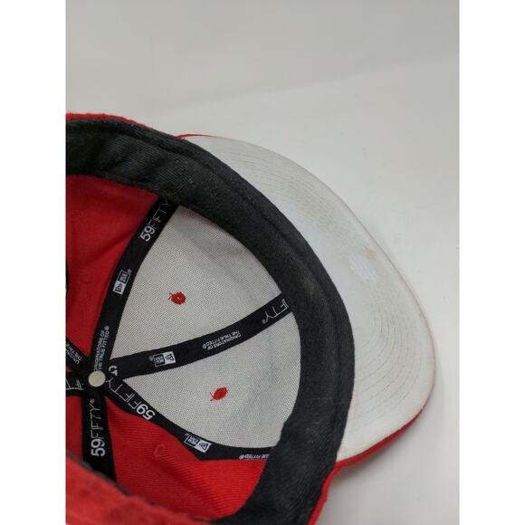 New Era 59Fifty MLB Cincinnati Reds Mr. Redlegs Embroidered Logo Size 7 1/4 Red - Picture 11 of 14